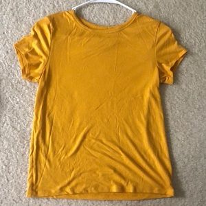 Yellow ribbed T-shirt